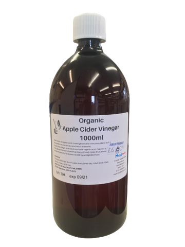 Apple Cider Vinegar (Organic) 1000ml BATCH NO:AW3/058 EXPIRY 03/26