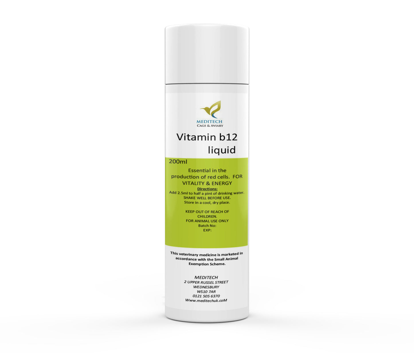 Vitamin B12 Liquid 200ml BATCH NO: 10119 EXP: 02/26